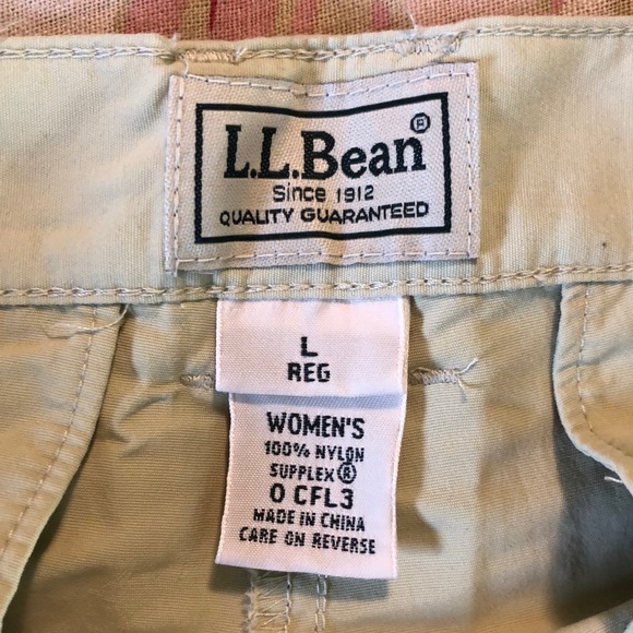 Vintage LL BEAN Size Large Convertible ZipOff Cargo Webbed Logo Belt Supplex NEW - Picture 7 of 16